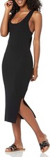 NWT Women’s THE DROP Yasmin Rib Midi Sweater Tank Dress Black Size Medium