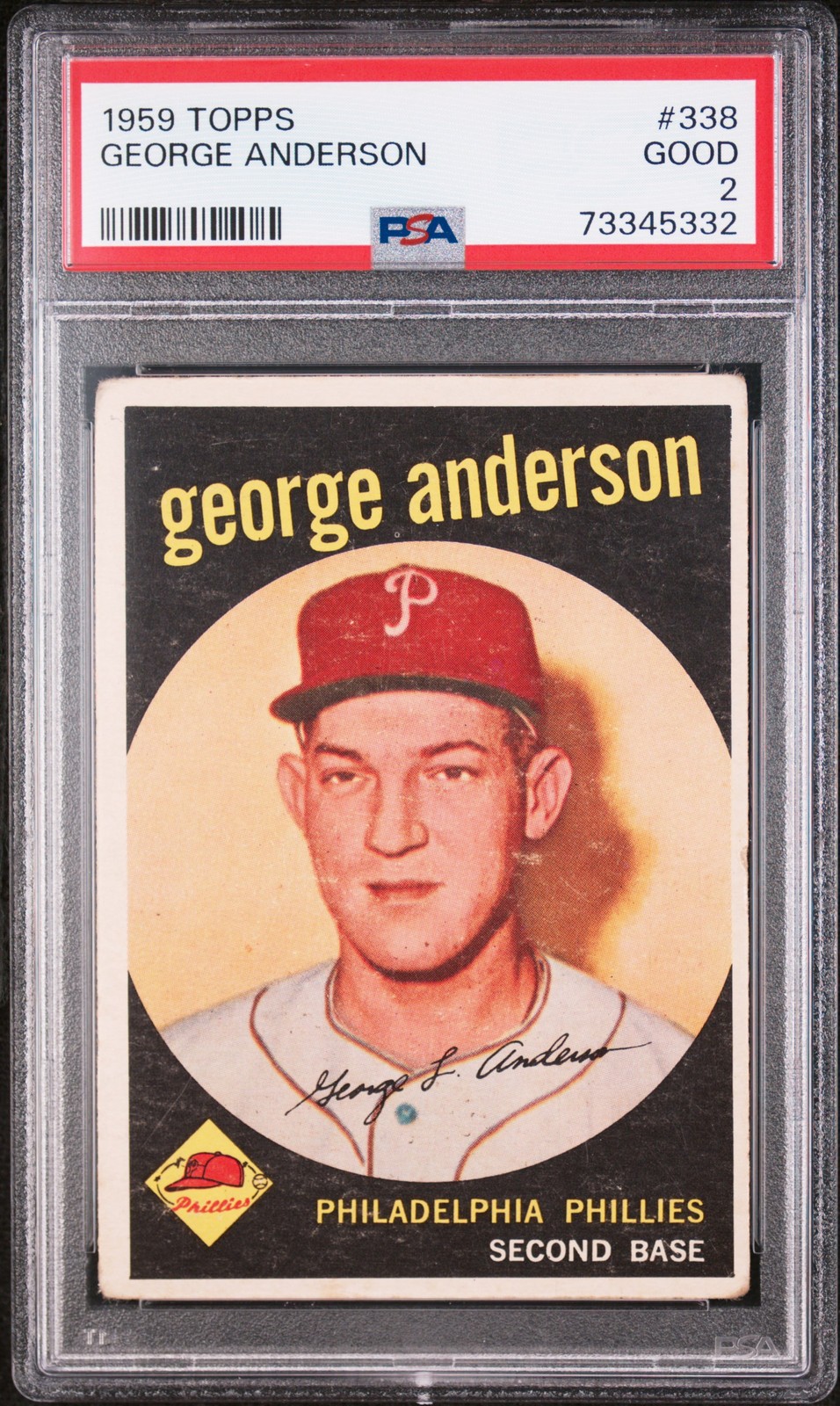 1959 TOPPS #338 GEORGE ANDERSON PSA 2