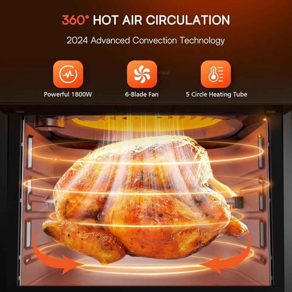 Nuwave Brio 15.5Qt 10-IN-1 Air Fryer Rotisserie Oven XL Family Size Roast Crisp - Image 4 of 4
