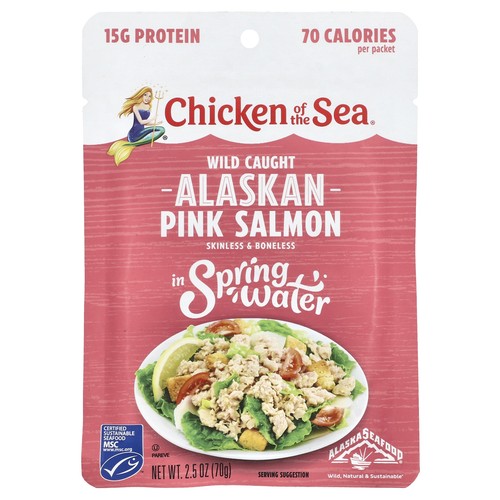Wild Caught Alaskan Pink Salmon, In Spring Water, 2.5 oz (70 g)