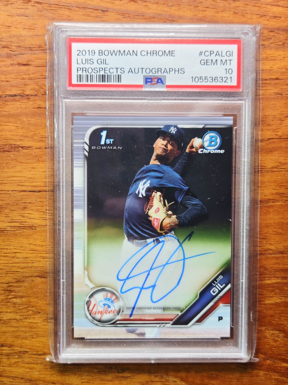 LUIS GIL 2019 Bowman Chrome #CPA-LGI ROOKIE AUTO PSA 10
