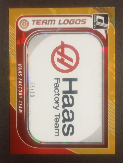 2026 Donruss Racing Gold S.N. 05/10 Haas Factory Team Logo