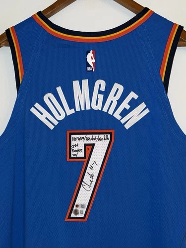 Chet Holmgren Signed & Inscribed Thunder Nike ADV NBA Authentic Jersey BAS USASM