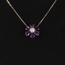Van Cleef & Arpels Fleur de Hawaii Amethyst Diamant Anhänger Halskette 152316820