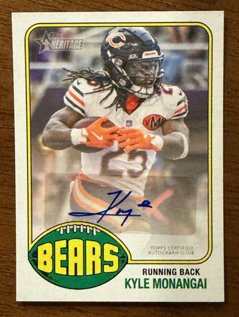 Kyle Monangai Real One Auto Autograph Card 2026 Topps Heritage Football ROA-KM