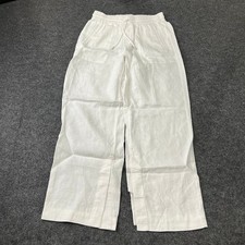 ATHLETA Retreat Linen High Rise Wide Leg Pants Women's Size S White