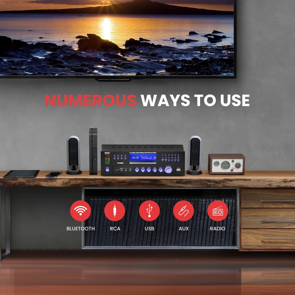 Bluetooth AV Receiver with Built-in DVD Player 1000W Home Theater System - Image 2 of 4