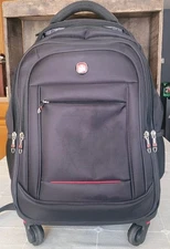 Star Cloud Rolling Backpack with Laptop Compartment – Black – USB Port – Spinner