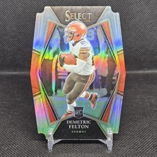 2021 Panini Select #197 Demetric Felton Rookie Black and Gold Prizm Die Cut