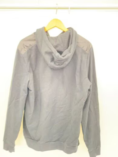 PRADA 2023 AW Nylon Triangle Logo Pullover Hoodie XL Cotton Black UJL20A thumbnail 2