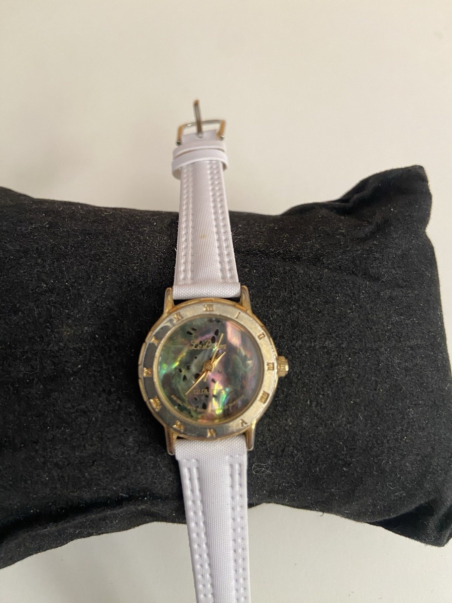 LeBaron Womens Abalone Vintage Watch Works New Battery Vintage Ladies LE BARON Abalone Shell Quarts Watch, Working  main image 2