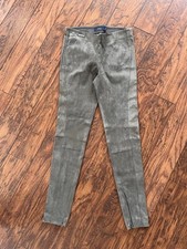 NWT Polo Ralph Lauren Women  s Gray Lambs Suede Riding Stretch Pants Size M