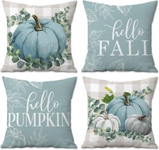 Fall Decorations for Home, Pillow Covers 18x18 Set of 4, Autumn Colorful