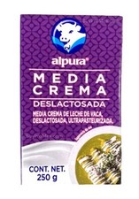 6-Pk Alpura Media Crema Deslactosada/Alpura Crema de Mesa Sin Lactosa 250g/8.8oz