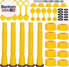 Gas Can Spout Replacement, Gas Can Nozzle, 5 Kit-Yellow Flexible Pour Nozzle S