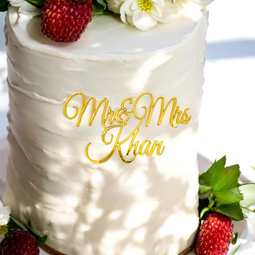 Personalisierter Acryl Verlobung Hochzeit Mr & Mrs Tortenaufleger Charm individueller Name - Bild 11 von 38