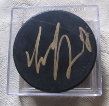 RARE TYLER KENNEDY AUTOGRAPH SIGNED HOCKEY PUCK PITTSBURGH PENGUINS