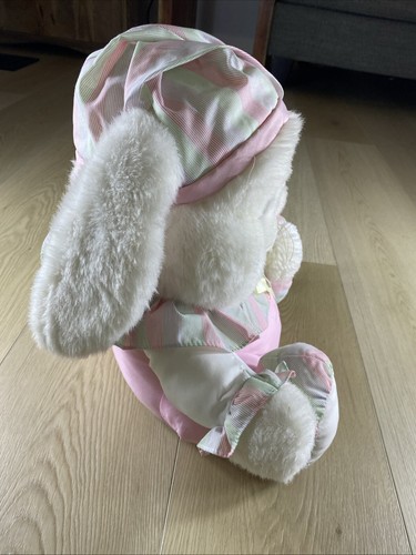 Vintage 1992 Well Made Happiness Aid Bunny Plush Pink Pjs & Hat 17” - Easter - Picture 4 of 8