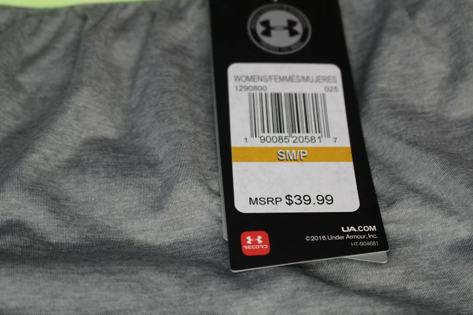 NEW UNDER ARMOUR [S] Womens LOOSE-FITTED 2-in-1 Shorts-Gray/yellow 1290800 - Image 2 of 4