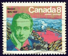 Canada sc#654 Guglielmo Marconi and Signal Hill, Used