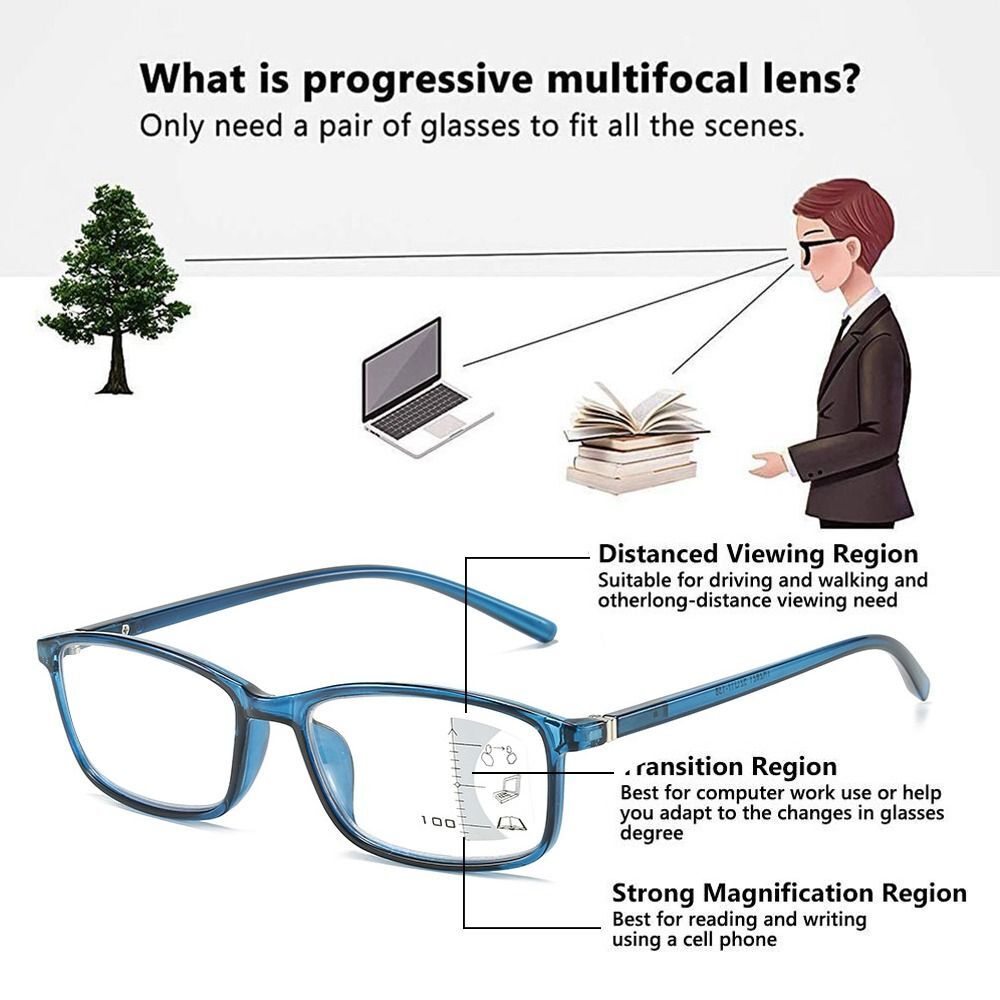 Ultra Light Glasses Progressive Multifocal AntiBlue Light Reading