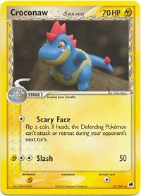Pokemon EX Dragon Frontiers  27/101 Croconaw Card