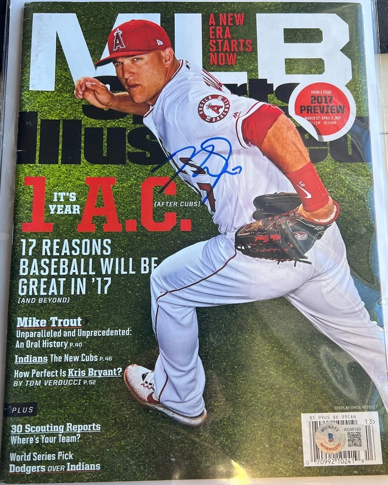 Mike trout Autographed Sports Illustrated MLB Mag (Beckett) - Image 3 of 3