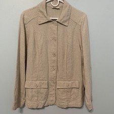 Charter Club Luxury Womens Size OS Blazer Jacket 100% Linen Bougie Beige