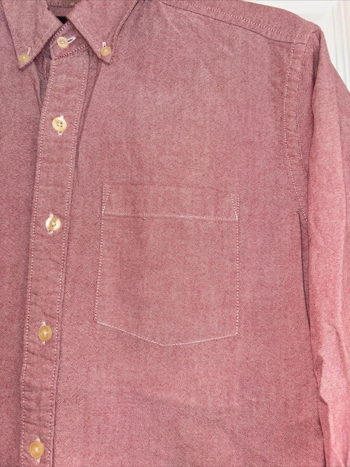 Camisa Hawkings McGill Para Hombre Roja Con Botones Mangas Largas Talla Pequeña Foto 4 de 4