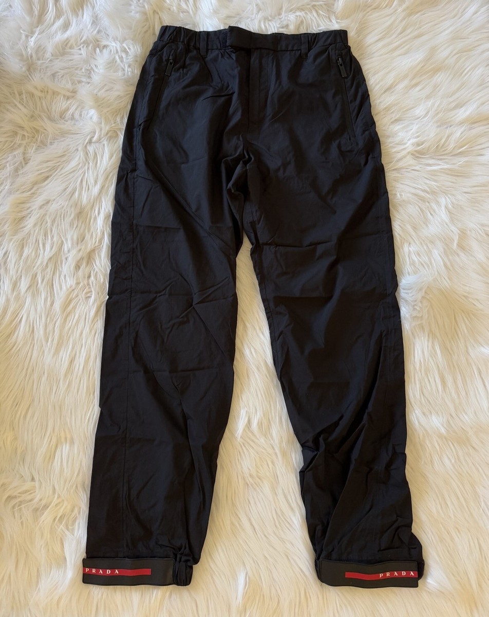 Prada Linea Rossa Nylon Gabardine Pants Ankle Strap Cuff