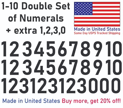 1-10 20+10 Outdoor Vinyl Decal Numbers for Mailbox, Door, Wall, Address, Locker