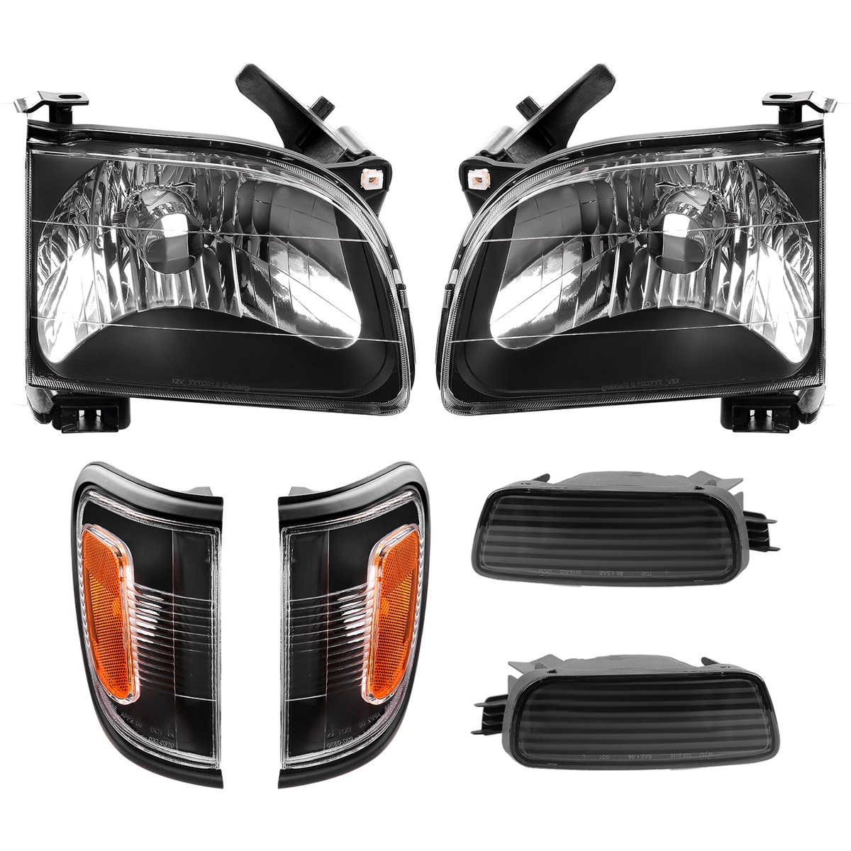 Toyota Tacoma 2001-2004 Black Euro Headlights | A101K3KO102