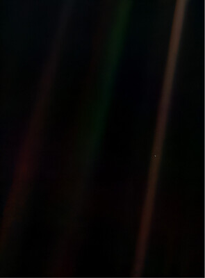 Pale Blue Dot Earth from the Outer Solar System Photo Poster Print 1990 Enhanced
