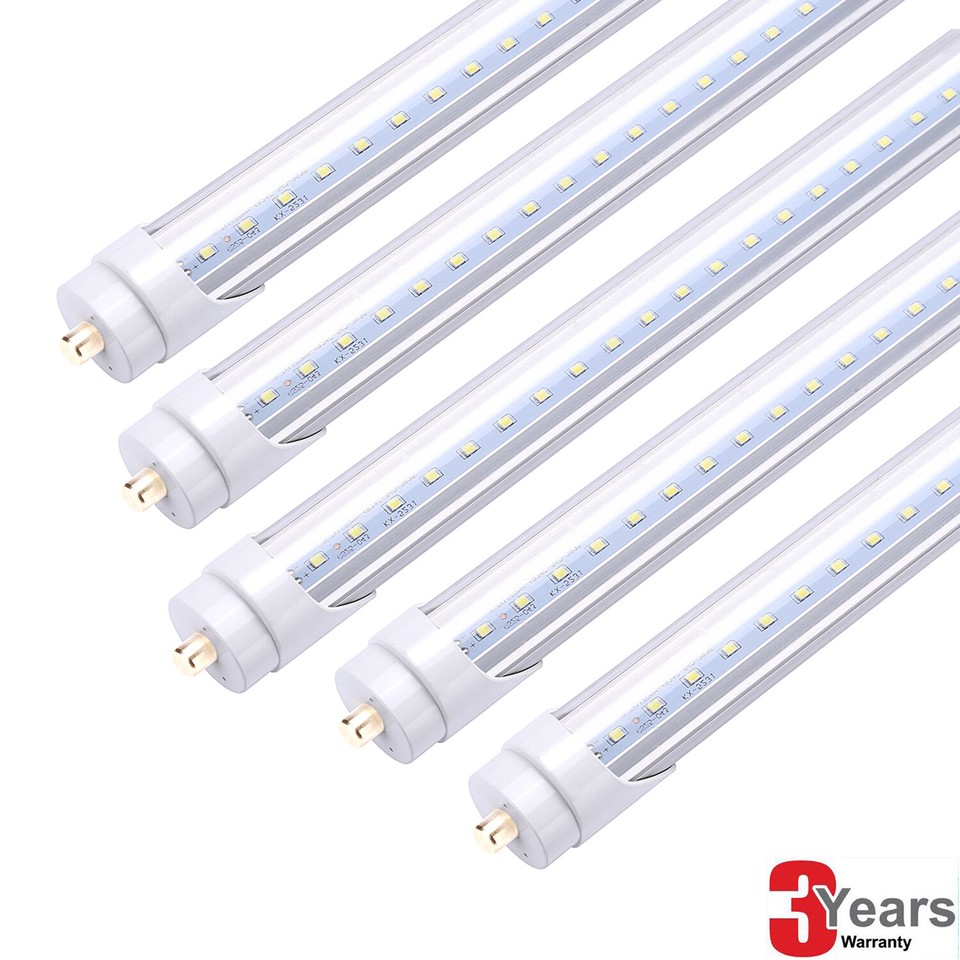 8 Foot LED Shop Light Tube - 45W, 5400 Lumens, T8/T12 Single Pin FA8 Type