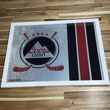 Coors Light Chicago Hockey Framed 2019 Advertisement Sign Mirror 23 X 17 
