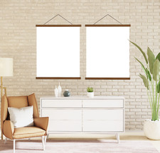 Wooden Magnetic Poster Hanger Frame Dark Brown , Multiple Sizes