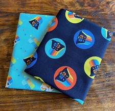 2 Fat Quarters Star Wars Rainbow Vader Storm Troopers Cotton Quilting Fabric
