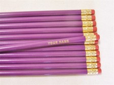 24 Round "LIGHT PURPLE" Personalized Pencils