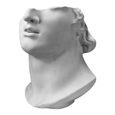 Fragment Head of Apollo Sculpture Statue Hard Plaster Museum Copy