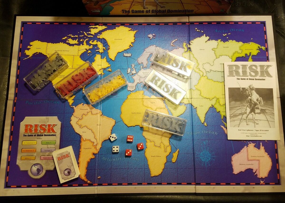 Jogo de tabuleiro de guerra RISK The World Conquest Game edição completa  1999