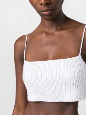 Alexander Wang Ribbed Bandeau Top White XS NWOT $450
