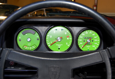 1970-1971 Porsche 914-6 Cluster Speedometer Overlay Orange Face