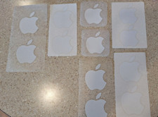 Apple Logo Sticker Decal, White - Genuine OEM - 12 Stickers Total