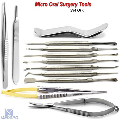Periosteal Elevator Needle Holder Set Dental Micro Oral Surgery Instruments Kit