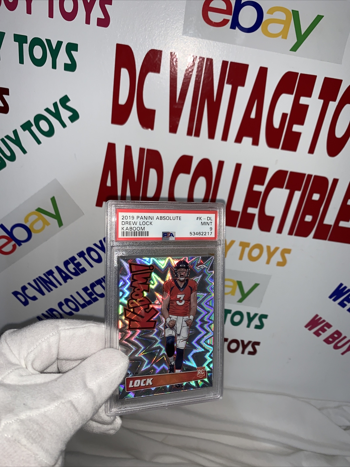 2019 Panini Absolute Kaboom K-DL Drew Lock PSA 9 Rookie Denver Broncos