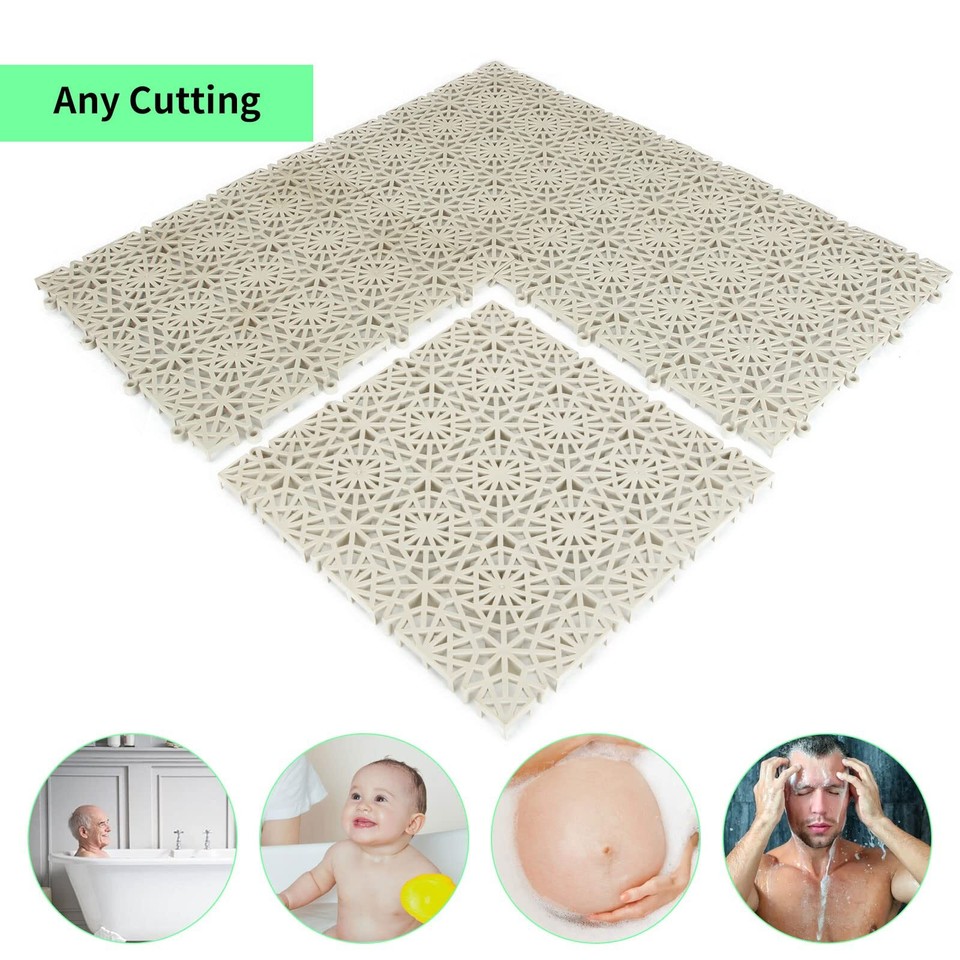 12 Pack 12x12 Inch Interlocking Rubber Floor Tiles NonSlip Splicing