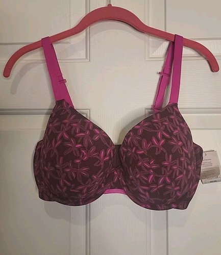 New Womens Everyday Demi UnderwireT Shirt Bra 34DDD Pink Purple Racerback Clasp
