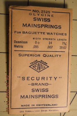 NEWALL SECURITY 2525 Glycine Swiss Watch Mainspring 0+ x 14 x 7 3/4 Replacement
