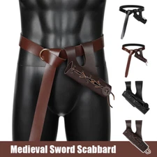PU Leather Scabbard with Waist Belt Sword Holder Medieval Warrior Cosplay