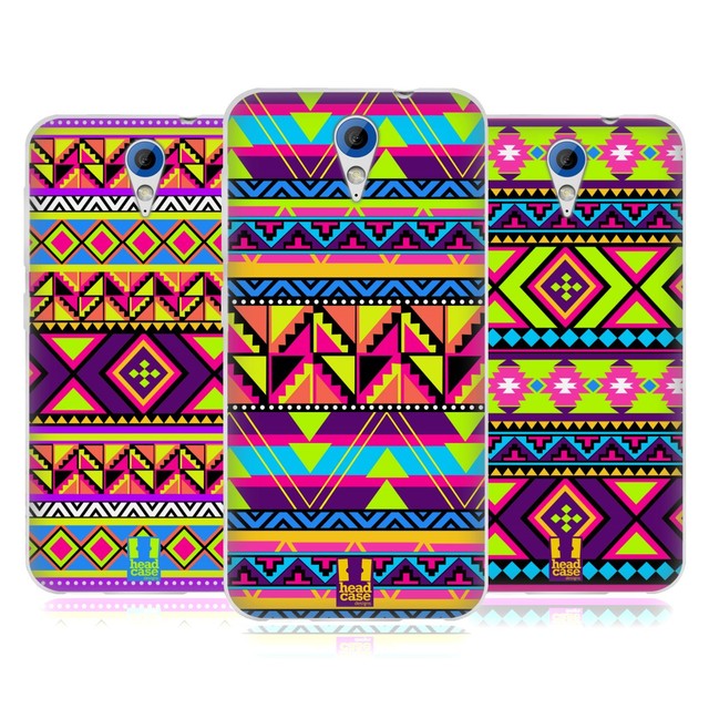 HEAD CASE NEON AZTEC SILICONE GEL CASE FOR HTC DESIRE 620